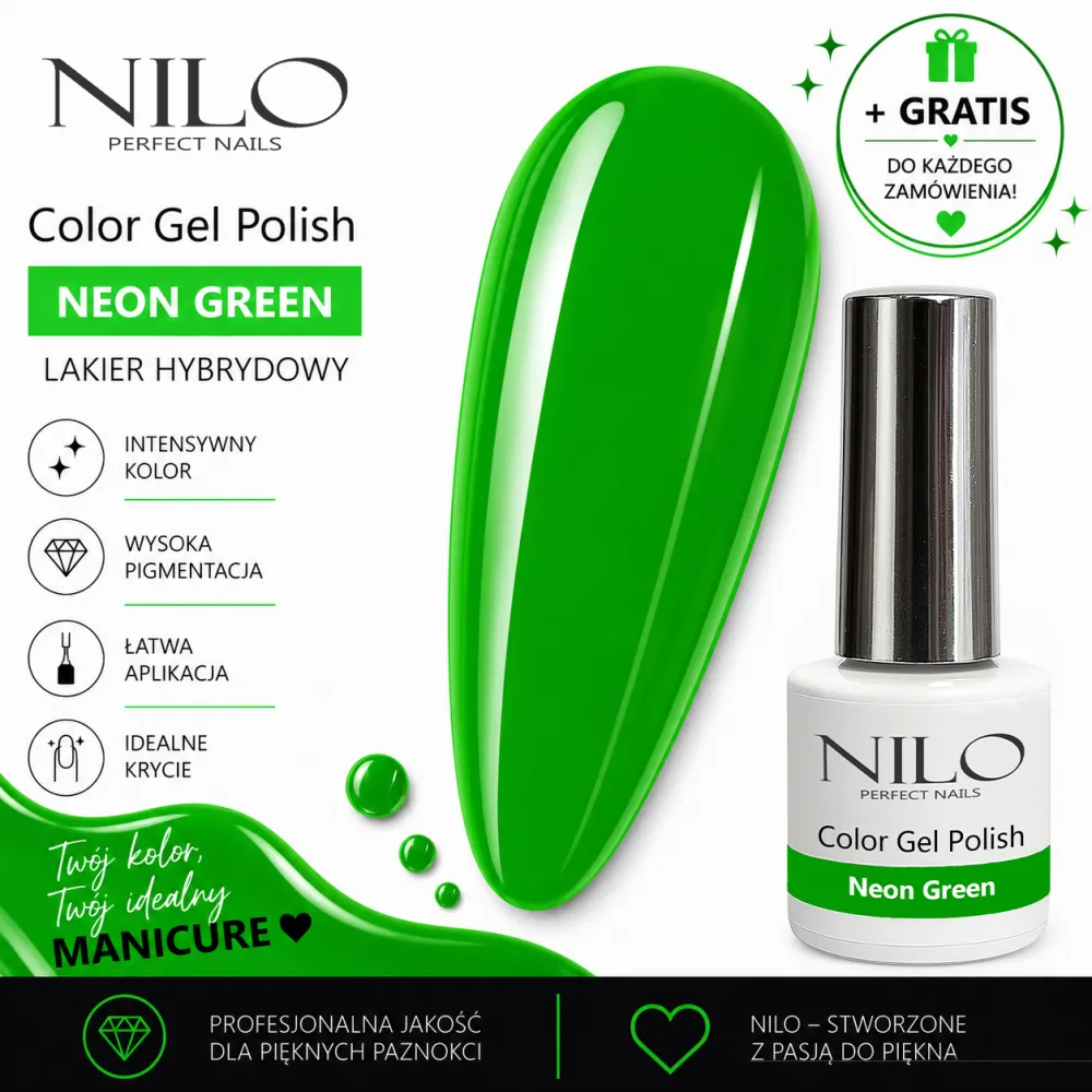 Lakier Hybrydowy Neon Green – NILO no.44